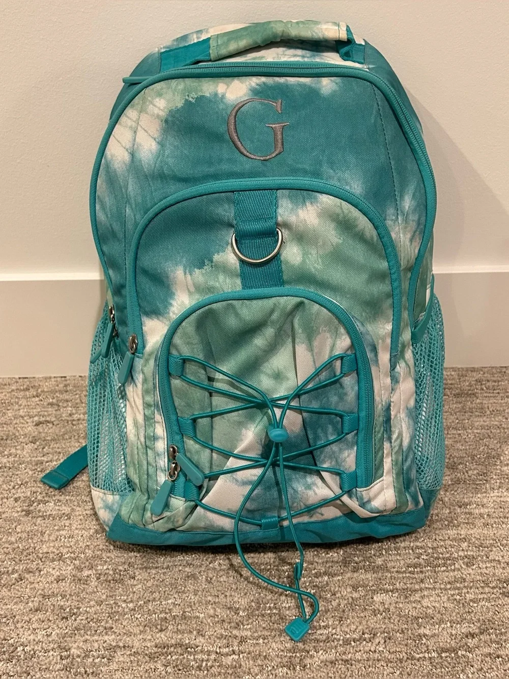 Pottery Barn Teen Gear Up Aqua White Laguna Tie Dye Large Backpack 17